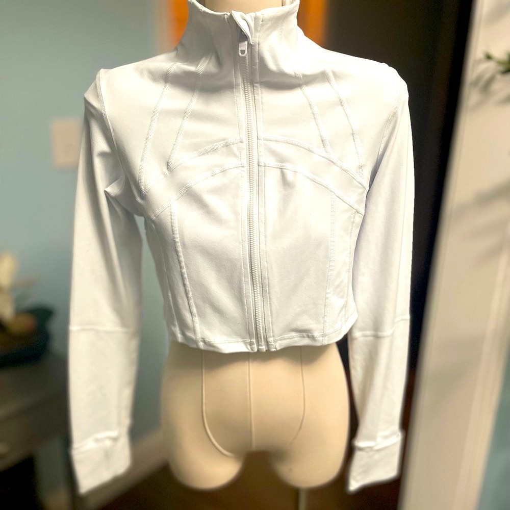 Women's White Zip-Up Jacket